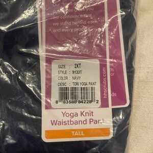 Healing Hands Navy Yoga Knit Waistband Pants